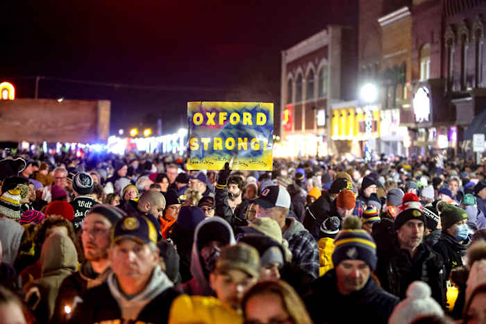 Locals came together for a vigil three days after the shooting—but the gathering rattled Keegan, who imagined gunshots in the crowd.